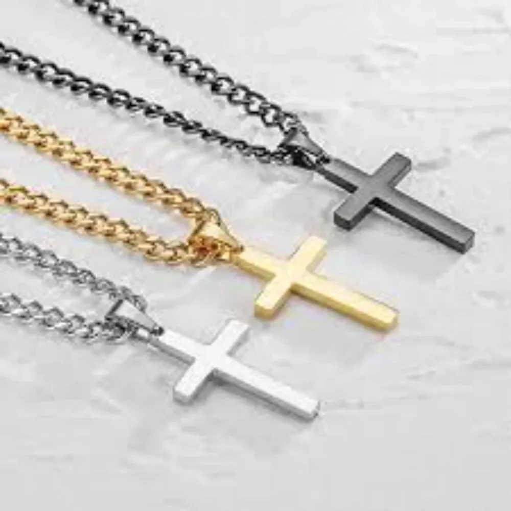 Cross Necklace with Chain: SILVER NWOT